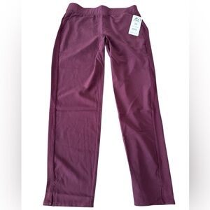 RBX Womens Everyday Ribbed Ankle Pant, NWT, Size-M, Color-Burgundy